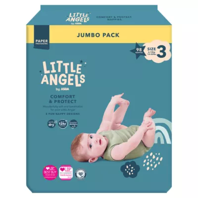 Little Angels By ASDA Nappies Size 3
